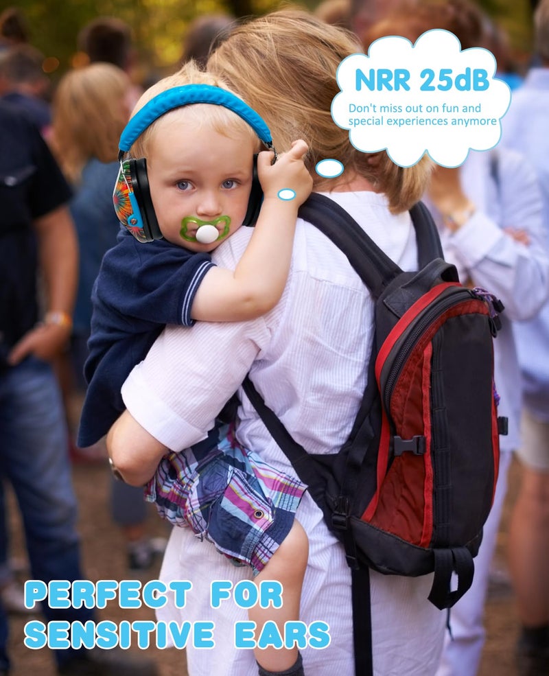 PROHEAR 032 Kids Ear Protection Safety Noise Earmuffs with NRR 25dB, Children Adjustable Headband Hearing Protectors for Monster Trucks, Sports Events, Concerts - Fireworks Pattern - Image 3